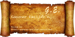 Gaszner Emilián névjegykártya